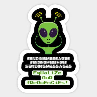 Alien is sending messages using telepathy Sticker